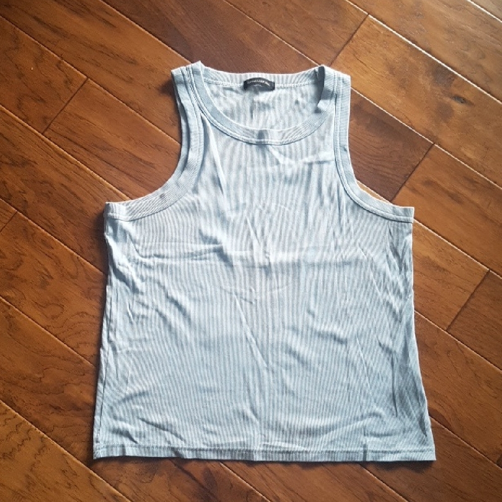 Banana Republic Women's Fitted Ribbed Tank Parisian Light Blue Size XXL